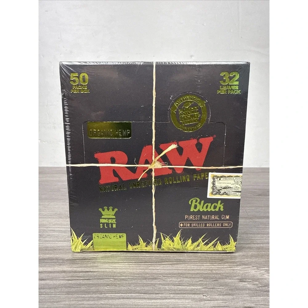 RAW‎ Black Organic King Size Slim Rolling Papers (Full Box)